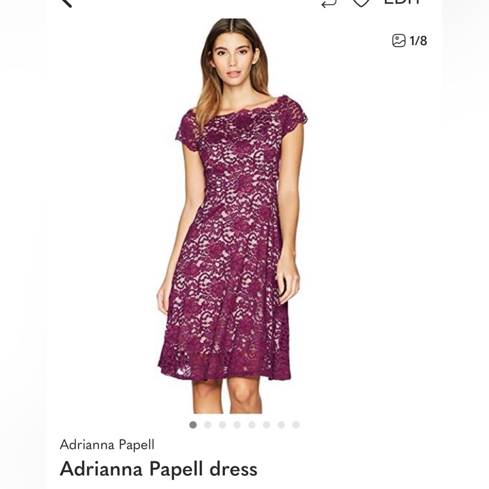 Adrianna Papell Burgundy Lace Dress